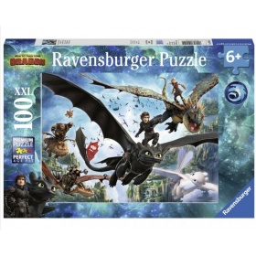 Vergroot Ravensburger Puzzel Dragons 3 The Hidden World (100) Ravensburger Puzzel Dragons 3 The Hidden World (100)