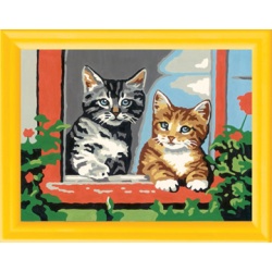 Schilderen op nummer: twee katjes