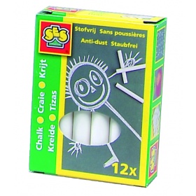 Vergroot Ses krijtjes wit 12 stuks Ses krijtjes wit 12 stuks