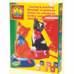 Figuren gieten, poes met strik