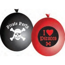 Vergroot Ballonnen Piraten 6 stuks Ballonnen Piraten 6 stuks