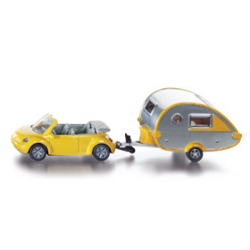 Vergroot 1629 Siku VW Beetle met caravan 1629 Siku VW Beetle met caravan