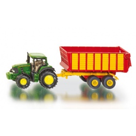 Vergroot 1650 Siku John Deere met Silagewagen 1650 Siku John Deere met Silagewagen