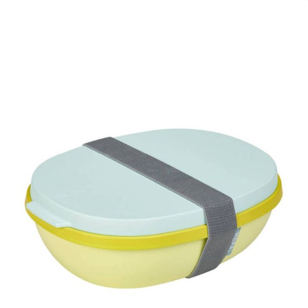 Mepal – Lunchbox Ellipse duo – Lunchbox voor volwassenen en saladebox to go– lemon vibe – Magnetronbestendig - limited edition