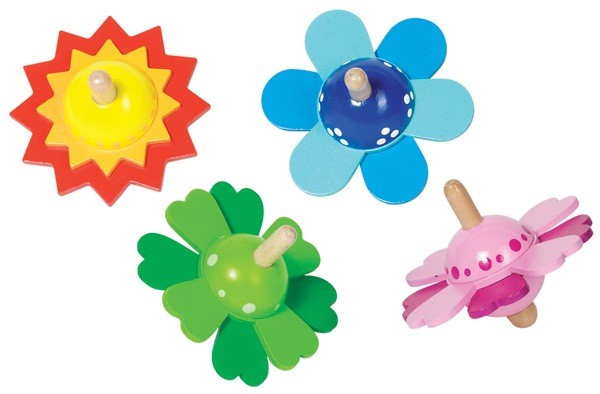 Goki Houten Tol Met Bloemenmotief goki kopen in de aanbieding