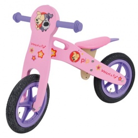 Vergroot Woezel en Pip Loopfiets roze hout Woezel en Pip Loopfiets roze hout