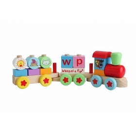Vergroot Woezel en Pip Trein 45cm Hout Woezel en Pip Trein 45cm Hout
