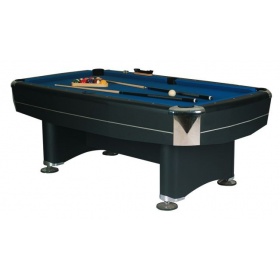 Pooltafel, zwart met blauw lak