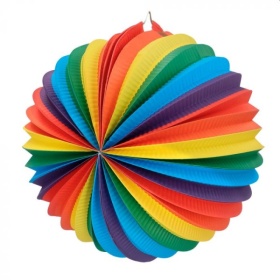 Vergroot Papieren Ballonlampion Rainbow 25Cm Papieren Ballonlampion Rainbow 25Cm