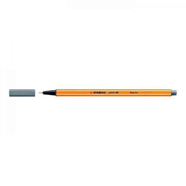 Fineliner Stabilo Point 88-96 donkergrijs