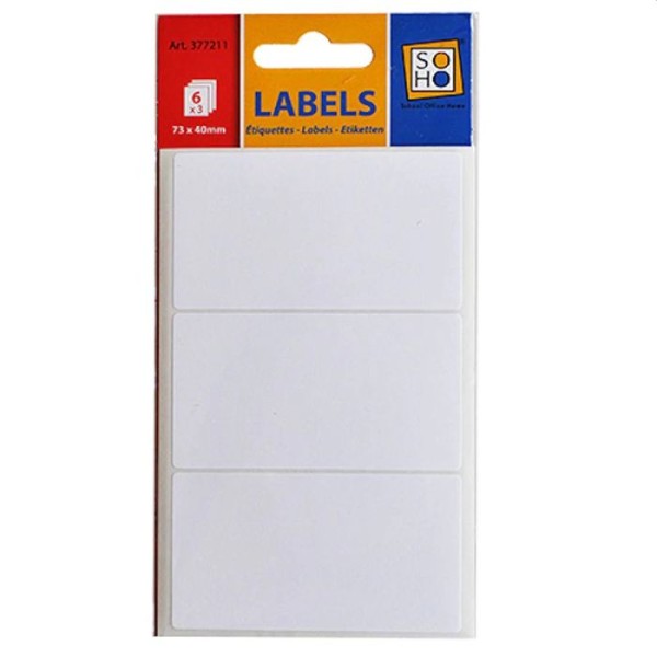 Soho etiketten wit 73x40mm 3/6 vel