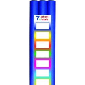 Vergroot 3-pak Kaftpapier Blauw met Labels 3-pak Kaftpapier Blauw met Labels