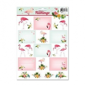 Stickers Label A4-Vel Flamingo