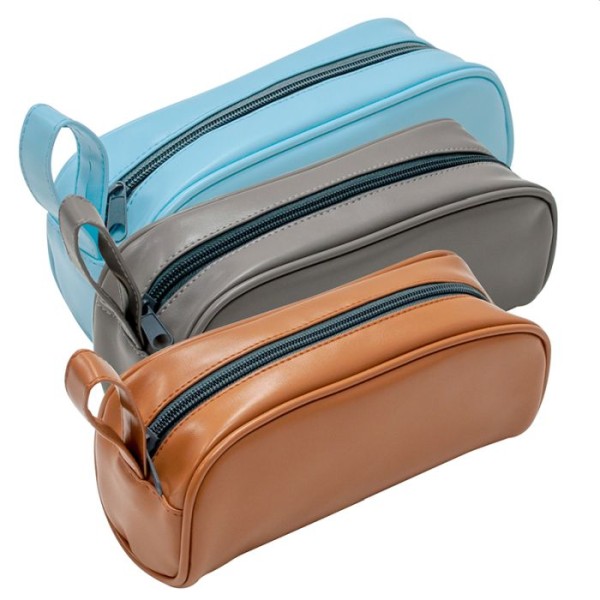 Verhaak - Etui - Driehoekmodel - 21 x 8 x 8 cm - Soft Touch - Nature - Grijs - Back To School