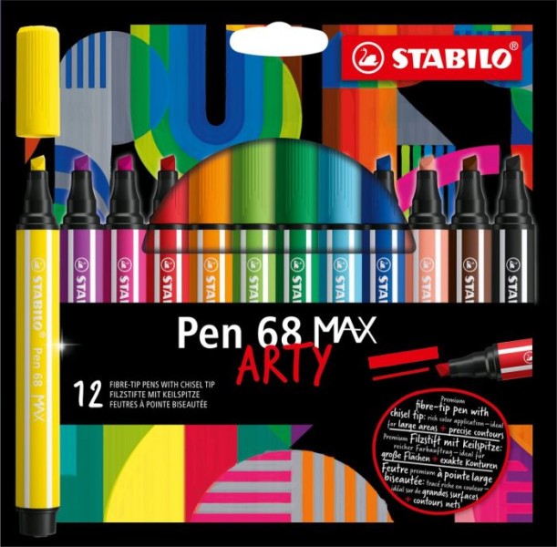 Stabilo Pen 68 Max, Arty Etui 12 Kleuren