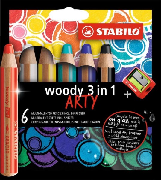 Kleurpotloden STABILO Woody 8806-1-20 etuià 6 kleuren me...