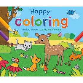 Vergroot Kleurboek Happy Coloring - Vrolijke Dieren Kleurboek Happy Coloring - Vrolijke Dieren