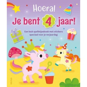 Doeboek Hoera! je bent 4 jaar! eenhoorns