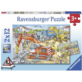 Vergroot Ravensburger Puzzel Pas Op, Wegwerkzaamheden (2x12) Ravensburger Puzzel Pas Op, Wegwerkzaamheden (2x12)