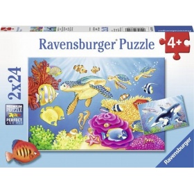 Vergroot Ravensburger Puzzel Kleurrijke Onderwaterwereld (2x24) Ravensburger Puzzel Kleurrijke Onderwaterwereld (2x24)
