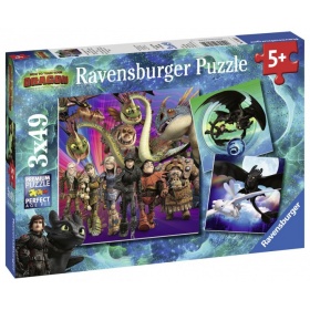Vergroot Ravensburger Puzzel Dragons 3 (3x49) Ravensburger Puzzel Dragons 3 (3x49)