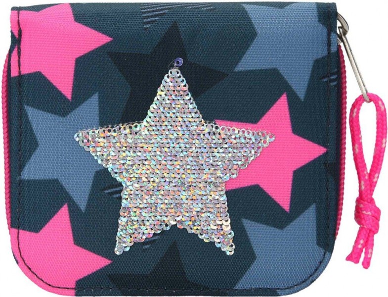 Depesche Topmodel Portemonnee Star Van Wrijfpailletten Navy Blauw depesche kopen in de aanbieding