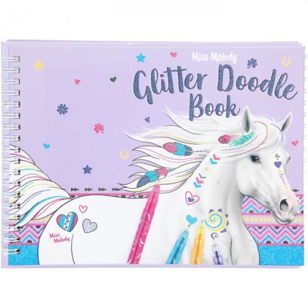 Miss Melody Glitter Doodle Book Met Stiften