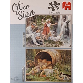 Vergroot Jumbo Puzzel Ot En Sien Bij De Waterval & Zonnen In De Tuin (2x1000) Jumbo Puzzel Ot En Sien Bij De Waterval & Zonnen In De Tuin (2x1000)