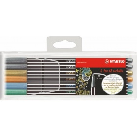 Vergroot Stabilo Pen 68 Metallic Etui 6 Stuks Stabilo Pen 68 Metallic Etui 6 Stuks