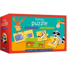 Funny Puzzle: Mama En Baby (12X2 Stukjes)