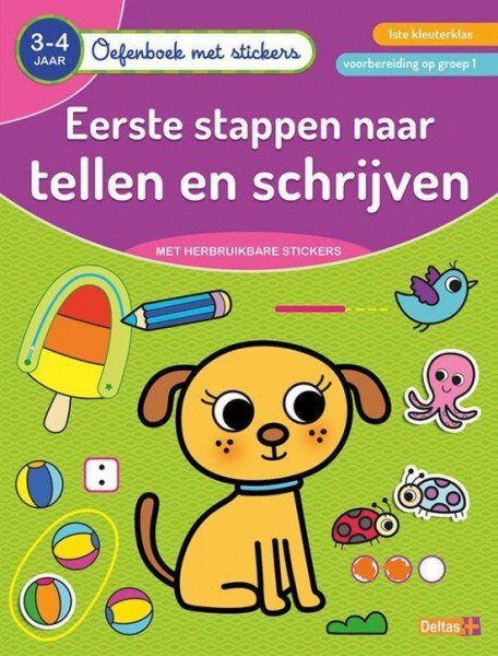 Oefenboek met stickers Eerste stappen naar tellen en schrijven (3-4 j.). ZNU, onb.uitv.