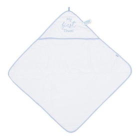 Vergroot Very Important Baby Badcape Vibe My First Towel Wit+blauw 75 cm Very Important Baby Badcape Vibe My First Towel Wit+blauw 75 cm
